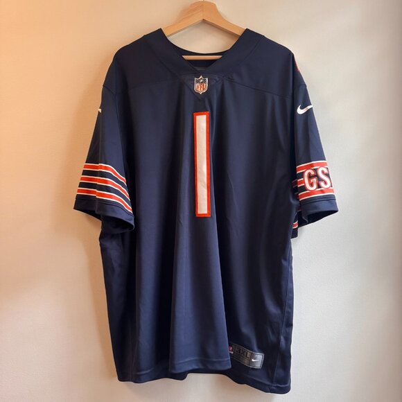Nike Justin Fields Chicago Bears Home Game Jersey Men's Size 3X Medium Navy Blue - Picture 8 of 16